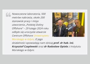 Władze Instytutu Morskiego UMG gośćmi studia Radia Kaszebe